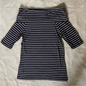 Ann Taylor Off-Shoulder Striped Top Size S